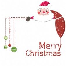 快乐老人圣诞节圣诞老人可爱圣诞快乐英文字母边框
