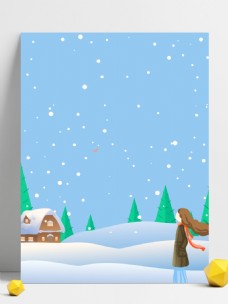 彩绘大雪节气雪人背景