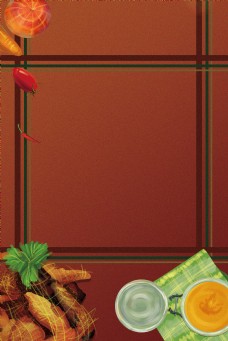 食品背景食品餐饮红色背景简约风海报banner