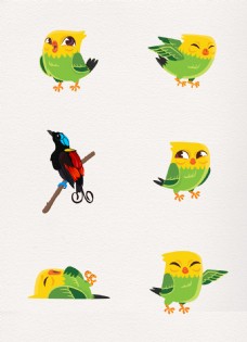 动物创意卡通创意小鸟动物设计