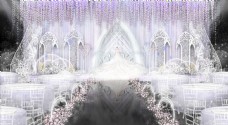 西式贵族优雅紫色超梦幻婚礼效果图
