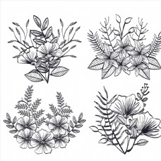 小清新手绘植物花纹