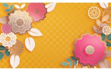 时尚彩色花朵春节背景设计