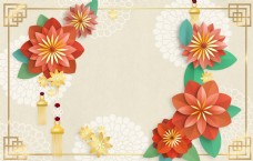 中国风春节花朵背景设计