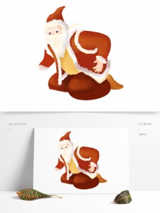 卡通手绘过圣诞节的圣诞老人