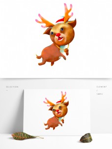 卡通彩绘圣诞麋鹿设计