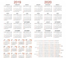 2019年2020年台历挂历日历