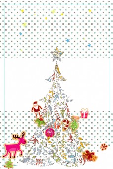 冬天圣诞节圣诞树礼品装饰背景