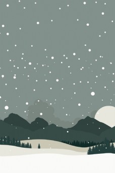 二十四节气传统冬季节气雪景背景设计