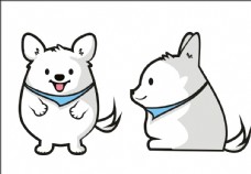 动物形象卡通动漫形象动物白色小狗