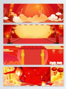中国风新年复古传统banner背景
