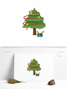 彩色圣诞树和礼物