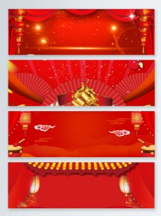 中国新年大红灯笼中国风新年中国年banner背景