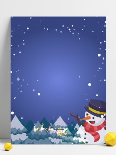圣诞狂欢购雪人背景设计