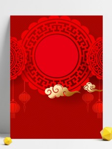 中国新年复古中国风猪年新春背景模板
