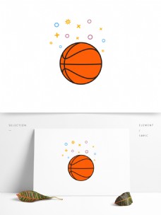 运动卡通MBE图标篮球卡通运动矢量手绘可商用元素