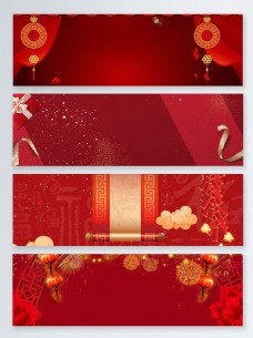中国新年礼品盒丝带新年中国年banner背景