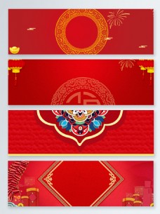 中国新年鞭炮新春中国年banner背景