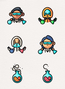 mbe卡通风化学元素ai设计