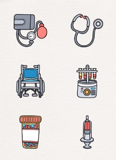 卡通手绘医疗设备医疗元素设计