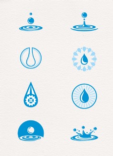 蓝色花蓝色矢量水资源图标设计