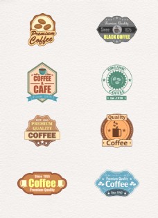咖啡杯复古风格咖啡标签图片设计