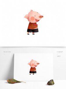 开心可爱小猪猪设计