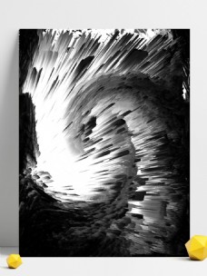 原创3d黑白抽象放射漩涡背景