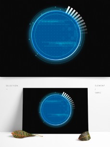 光线圆形线路光斑科技蓝色炫酷边框对话框矢量