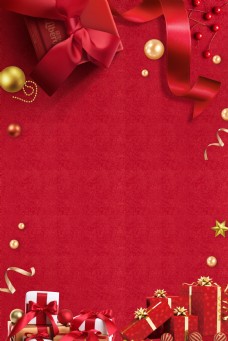 红色喜庆圣诞节背景设计