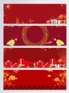 金猪喜庆传统节日猪年banner背景