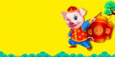 促销广告黄色猪年促销背景素材