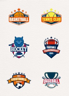 8组矢量体育运动徽章创意设计