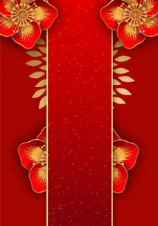 花朵创意创意红色花朵新年背景设计