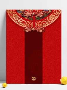 中国风红色精致花纹广告背景