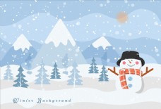 直通车圣诞雪景插画