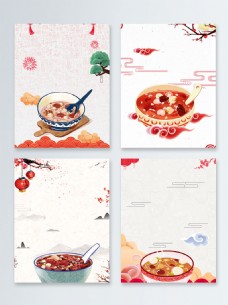 美食背景传统美食腊八节广告背景图