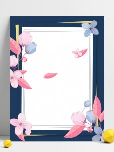 美丽蓝粉色花朵广告背景