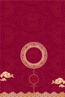 中国新年红色中国风新年开门红海报背景