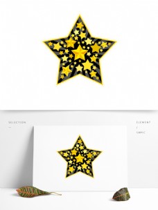 星光金色黄色星星闪光星辰圣诞五角星商用素材