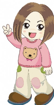 卡通小女孩
