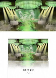 绿色草坪婚礼舞台效果图