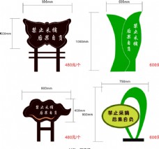 公园花草牌异形牌