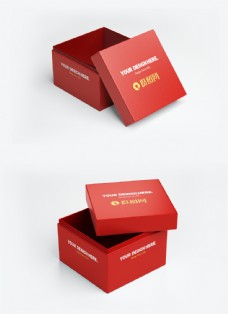 红色包装盒子样机