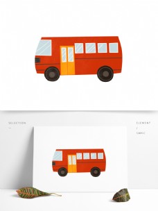 交通车辆卡通扁平化一辆公交车设计