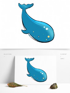 卡通可爱鲸鱼动物设计