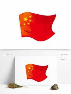 中国风设计手绘五星红旗元素设计