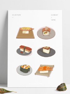 手绘食物寿司日式料理可商用