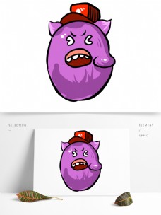 卡通紫色怪物怪兽设计