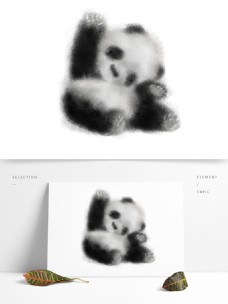 商用手绘水墨中国风国宝熊猫可爱元素